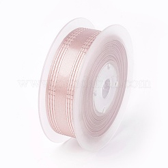 片面ポリエステルサテンリボン  テクスチャエッジ付き  ピンク  5/8インチ（15mm）  約50ヤード/ロール（45.72メートル/ロール）&nbsp;SRIB-L041-15mm-A231