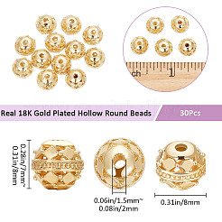 30 шт. полые бусины из сплава PALLOY-BBC0001-08