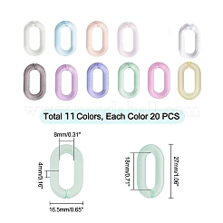 220 шт. 11 цвета прозрачные акриловые соединительные кольца&nbsp;OACR-PH0001-61