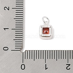 925 квадратная подвеска из стерлингового серебра с кубическими цирконами и соединительными кольцами STER-D288-05S-04