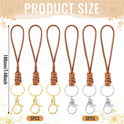 10 шт. 2-цветные экологически чистые корейские вощеные полиэстеровые шнуры-брелки KEYC-TA00032