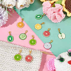 Маркеры петель подвески с кусочками фруктов HJEW-AB00339