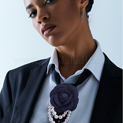 2шт брошь-цветок из ткани 2 цветов JEWB-FH0001-61B