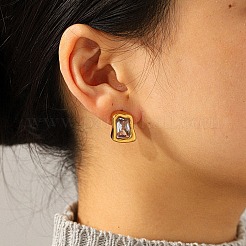 Ohrstecker aus Edelstahl 304 mit Zirkonia-Pavé&nbsp;WG6D4D2-03