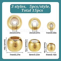 15шт 3 стиля латунные бусины KK-LP0001-05