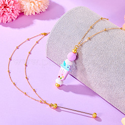 Изготовление ожерелья-цепочки из латуни с круглым шариком NJEW-TAC0019