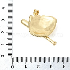 Подвески из латуни с микропаве и прозрачными кубическими циркониями в спортивной тематике&nbsp;KK-Z150-21G-02