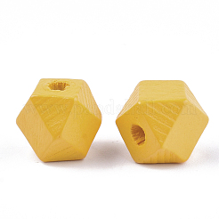 Perles de bois naturel peintes&nbsp;WOOD-S049-03A-08
