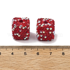 Бусины из полимерной глины в форме куба со стразами CLAY-NH0001-08G
