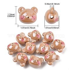 10шт непрозрачные акриловые бусины с принтом&nbsp;OACR-YW0003-17