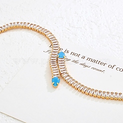 Браслеты-цепочки из латуни с паве из кубических цирконий&nbsp;UA5889-1