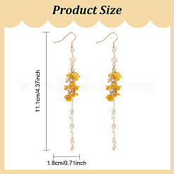 3 пара двухцветных серег-кисточек из сплава с цветком для женщин EJEW-AN0002-80