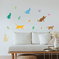 1 набор трафаретов для рисования с цветочными фигурками животных DIY-MA0001-40