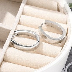 Pendientes de aro ovalados de acero inoxidable 304 para mujer&nbsp;EJEW-C096-66P
