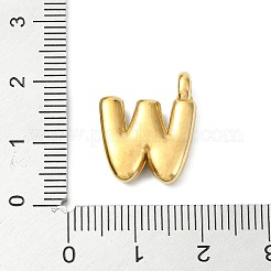 イオンプレーティング（IP）304ステンレスペンダント  レターチャーム  18KGP本金メッキ  文字W  18x15.5x4mm  穴：1.6mm&nbsp;STAS-U033-02G-W