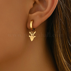 Серьги-кольца из нержавеющей стали 201 в форме оленя MQ5352