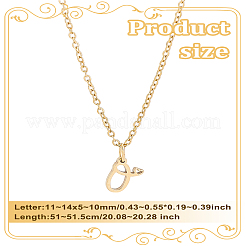 1 pz 304 collane con ciondolo a forma di lettera in acciaio inossidabile&nbsp;NJEW-LP0001-39O-G