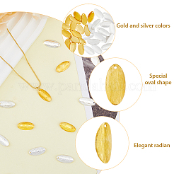 80 шт. 2-цветная латунная пустая бирка плоская овальная срезная подвеска&nbsp;KK-FH0005-27