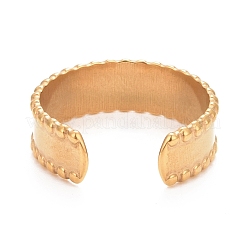 Ионное покрытие (ip) 304 нержавеющая сталь плоское открытое манжетное кольцо для женщин&nbsp;RJEW-C025-10G