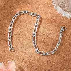 Браслеты-цепочки Figaro из нержавеющей стали 304 BJEW-I274-03S