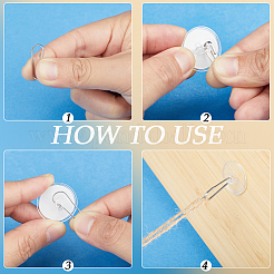 2 комплект прозрачных пластиковых бесшовных крючков AJEW-CP0008-87