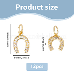 12 pz placcatura cremagliera in ottone micro pavé di ciondoli in zirconi trasparenti&nbsp;KK-DC0004-40