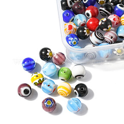 1 пакет ручной работы бусины лэмпворк миллефиори и бусины лэмпворк от сглаза LAMP-FS0001-08