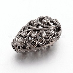 Латунные микро проложить кубического циркония бусы&nbsp;ZIRC-K031-02B