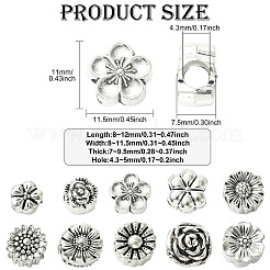 40шт 10 стиля европейские бусины из сплава в тибетском стиле&nbsp;FIND-CJ0005-29