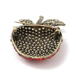 Броши в форме яблока из сплава на день учителя со стразами JEWB-S023-04A