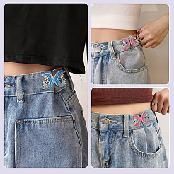 4 пара двухцветных эмалевых утяжек для талии из платинового сплава&nbsp;AJEW-TA0002-66