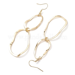 真鍮製ダングルピアス  304ステンレススチールピアスフック付き  ゴールドカラー  84x22mm&nbsp;EJEW-JE06182