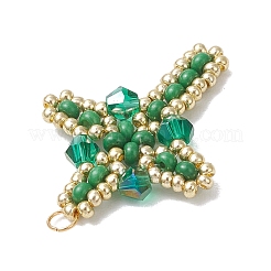 Подвески-кресты из стеклянного бисера&nbsp;PALLOY-MZ00826-07