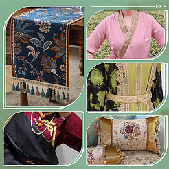 Жаккардовая лента из полиэстера с цветами в этническом стиле длиной 10 м. OCOR-WH0090-038C