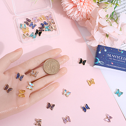 32шт 8 цвета латунь со стеклянными подвесками&nbsp;KK-SC0003-58