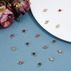 16 шт. 8-х цветные прозрачные стеклянные звенья/соединители&nbsp;GLAA-ME0001-12