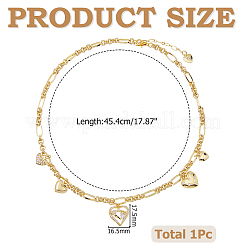 Женские латунные подвески в форме сердца с прозрачным кубическим цирконием&nbsp;NJEW-HS00024