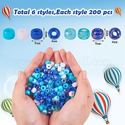 1200шт 2 стиля 3 цвета смешанный эффект акриловые европейские бусины OACR-SZ0001-28