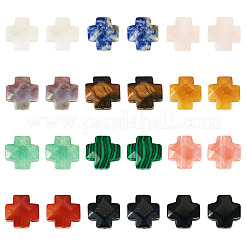 24шт 12 стиля натуральных и синтетических бусин из смешанных драгоценных камней&nbsp;G-TA0002-53