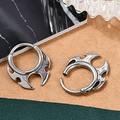 Orecchini a cerchio in acciaio chirurgico inossidabile 316 a forma di fuoco&nbsp;LS-EJEW-G416-35P