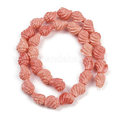 Нити резных бусин синтетического коралла SHEL-D001-B02