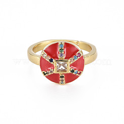 Регулируемые латунные кольца с микропаве&nbsp;RJEW-S044-159-NF