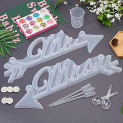 Наборы силиконовых форм для дверных табличек mrs & mr DIY-OC0003-11