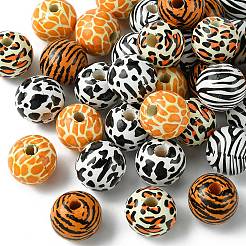 40шт 5 цвета деревянные европейские бусины WOOD-FS0001-20