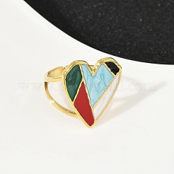 Кольца для женщин из нержавеющей стали 304 с эмалью&nbsp;RJEW-G355-02G