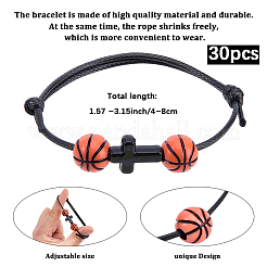 30 bracciale con perline acriliche intrecciate a tema sportivo&nbsp;BJEW-BM00010
