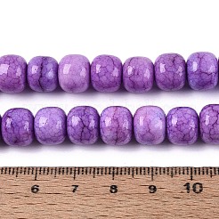 グラデーション染めガラスビーズ連売り  イミテーション翡翠  バレル  暗い蘭  10~10.5x8~8.5mm  穴：1~1.4mm  約87~93個/連  29.33~31.30インチ（74.5~79.5cm）&nbsp;GLAA-N067-01A-11
