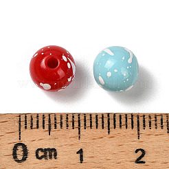 Непрозрачные и окрашенные распылением акриловые бусины OACR-G049-01