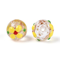 Светящиеся бусины лэмпворк из золота и песка ручной работы LAMP-N035-04F