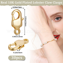 30 шт. латунные застежки-лобстеры KK-BBC0014-66G